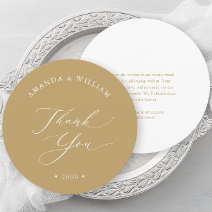 Elegante Tarjeta de agradecimiento de Boda de oro