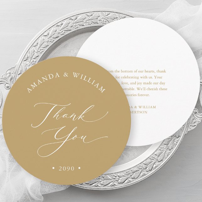 Elegante Tarjeta de agradecimiento de Boda de oro (Subido por el creador)
