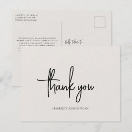 Elegante Tarjeta de Agradecimiento de Boda en Beig