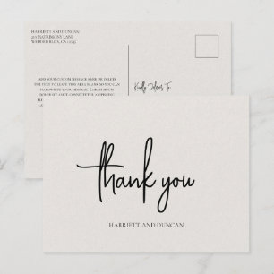 Elegante Tarjeta de Agradecimiento de Boda en Beig