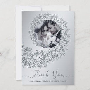 Elegante Tarjeta de Agradecimiento de Boda en Dama
