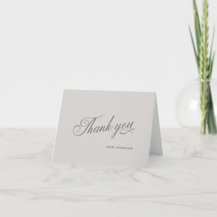 Elegante Tarjeta de Agradecimiento de Boda en Gris