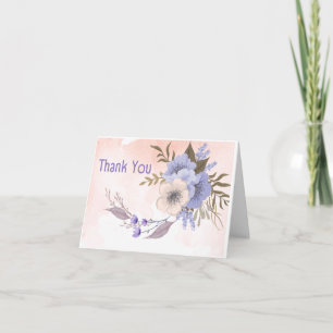 Elegante tarjeta de agradecimiento de boda floral 