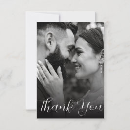Elegante tarjeta de agradecimiento de Boda fotográ