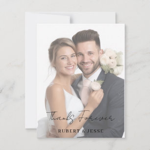 Elegante tarjeta de agradecimiento de boda minimal
