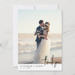 Elegante Tarjeta de Agradecimiento de Boda Minimal