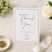 Elegante tarjeta de agradecimiento de boda minimal