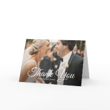 Elegante tarjeta de agradecimiento de boda persona