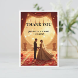 Elegante Tarjeta de agradecimiento de boda - Rubor