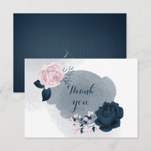 elegante tarjeta de agradecimiento de color azul m