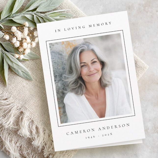 Elegante tarjeta de agradecimiento de condolencias (Elegant In Loving memory photo sympathy Thank You Card)