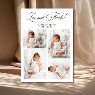 Elegante Tarjeta de Agradecimiento de Cuatro Fotos