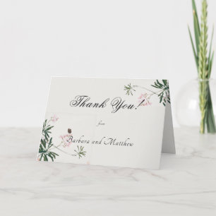 Elegante Tarjeta De Agradecimiento De Flor Rosa Bo