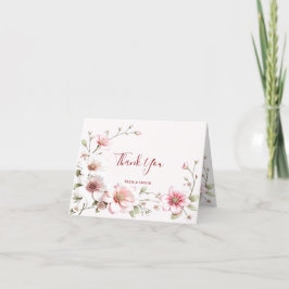 Elegante Tarjeta De Agradecimiento De Flora Blanca