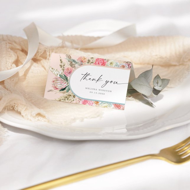 Elegante tarjeta de agradecimiento de flores bohem (Subido por el creador)