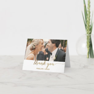 Elegante tarjeta de agradecimiento de foto con cal