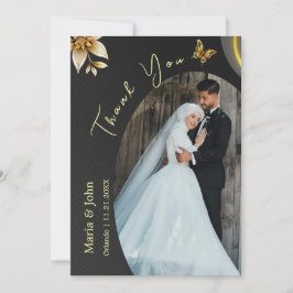 Elegante tarjeta de agradecimiento de foto de boda