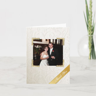Elegante tarjeta de agradecimiento de foto de boda