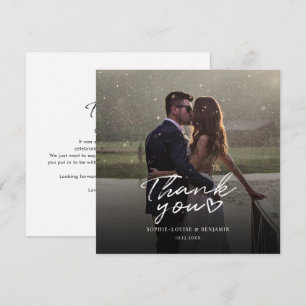 Elegante tarjeta de agradecimiento de foto de boda