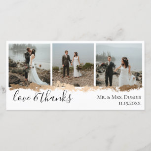 Elegante Tarjeta de Agradecimiento de Foto de Boda