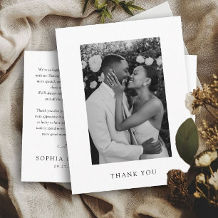 Elegante Tarjeta de Agradecimiento de Foto de Boda