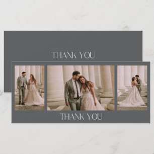 Elegante tarjeta de agradecimiento de foto de boda