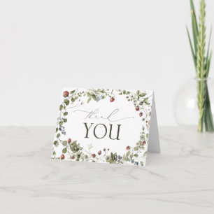 Elegante tarjeta de agradecimiento de fresa vintag