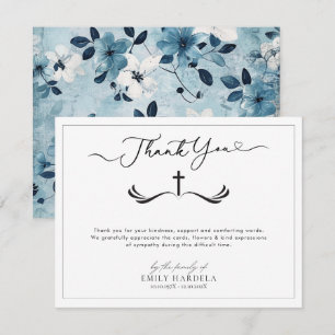 Elegante tarjeta de agradecimiento de funerales Go