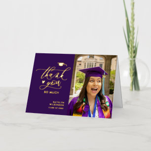 Elegante Tarjeta de agradecimiento de graduación c