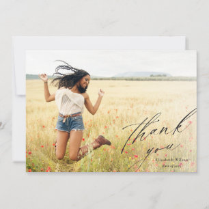 Elegante Tarjeta de Agradecimiento de Graduación c