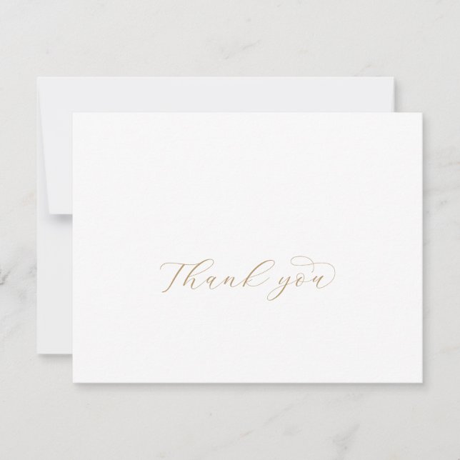 Elegante Tarjeta de agradecimiento de guión dorado (Anverso)