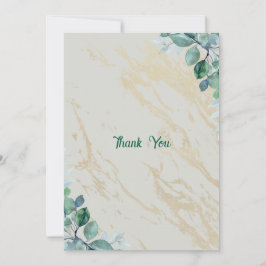 Elegante Tarjeta de Agradecimiento de Mármol Verde