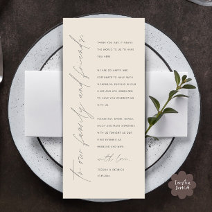 Elegante Tarjeta de agradecimiento de recepción de