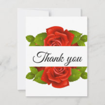 Elegante Tarjeta de agradecimiento de rosas rojas