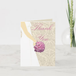 Elegante tarjeta de agradecimiento de vestido de n