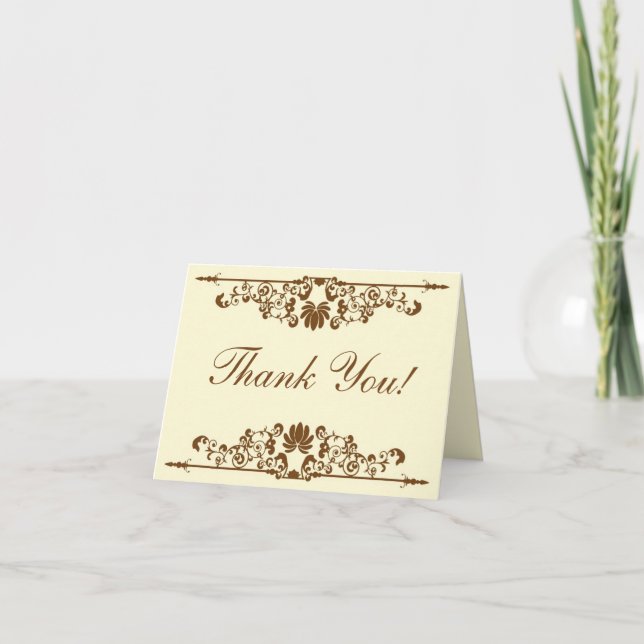 Elegante Tarjeta de Agradecimiento Dobleada de Bod (Anverso)