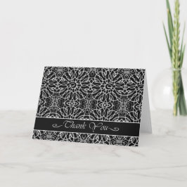 Elegante tarjeta de agradecimiento en negro, filig