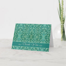 Elegante tarjeta de agradecimiento en verde azul