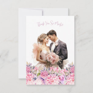 Elegante tarjeta de agradecimiento floral de foto 