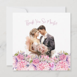Elegante tarjeta de agradecimiento floral de foto 