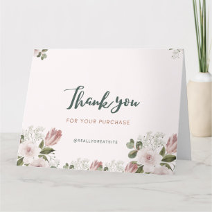 Elegante Tarjeta de Agradecimiento Floral en Acuar