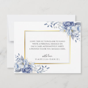 Elegante tarjeta de agradecimiento floral en acuar