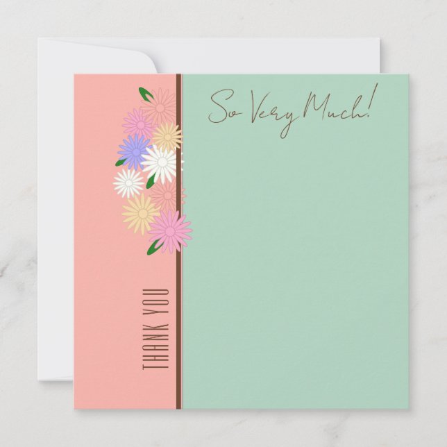 Elegante tarjeta de agradecimiento floral personal (Anverso)