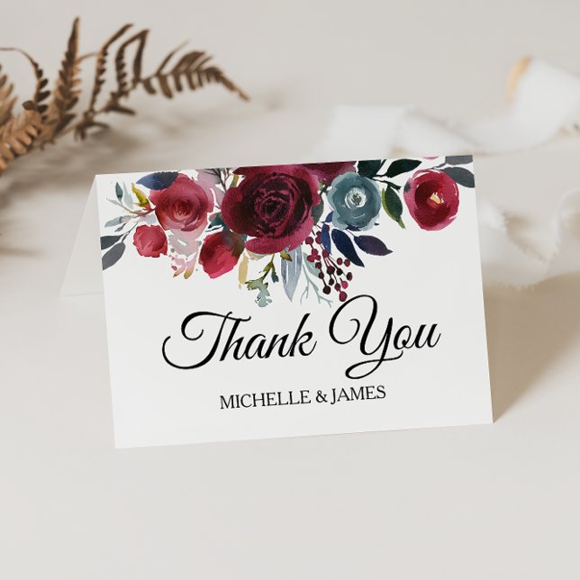 Elegante tarjeta de agradecimiento floral y tropic (Subido por el creador)