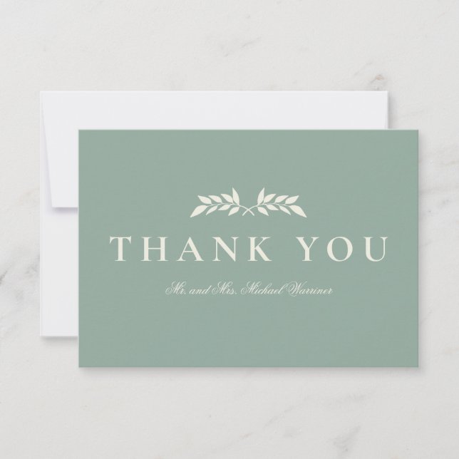 Elegante tarjeta de agradecimiento formal (Anverso)