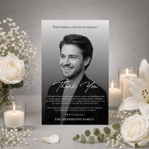 Elegante tarjeta de agradecimiento funeral memoria