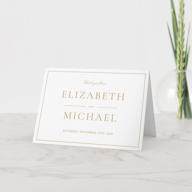 Elegante tarjeta de agradecimiento Gold Classic Sc (Anverso)