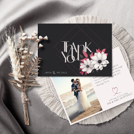 Elegante tarjeta de agradecimiento magenta para fo