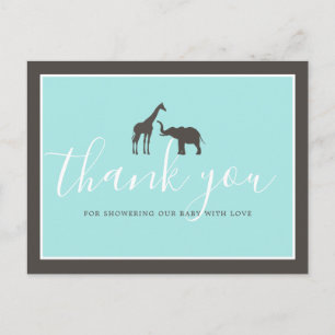 Elegante tarjeta de agradecimiento para baby showe