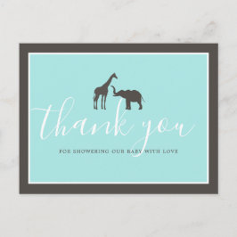 Elegante tarjeta de agradecimiento para baby showe